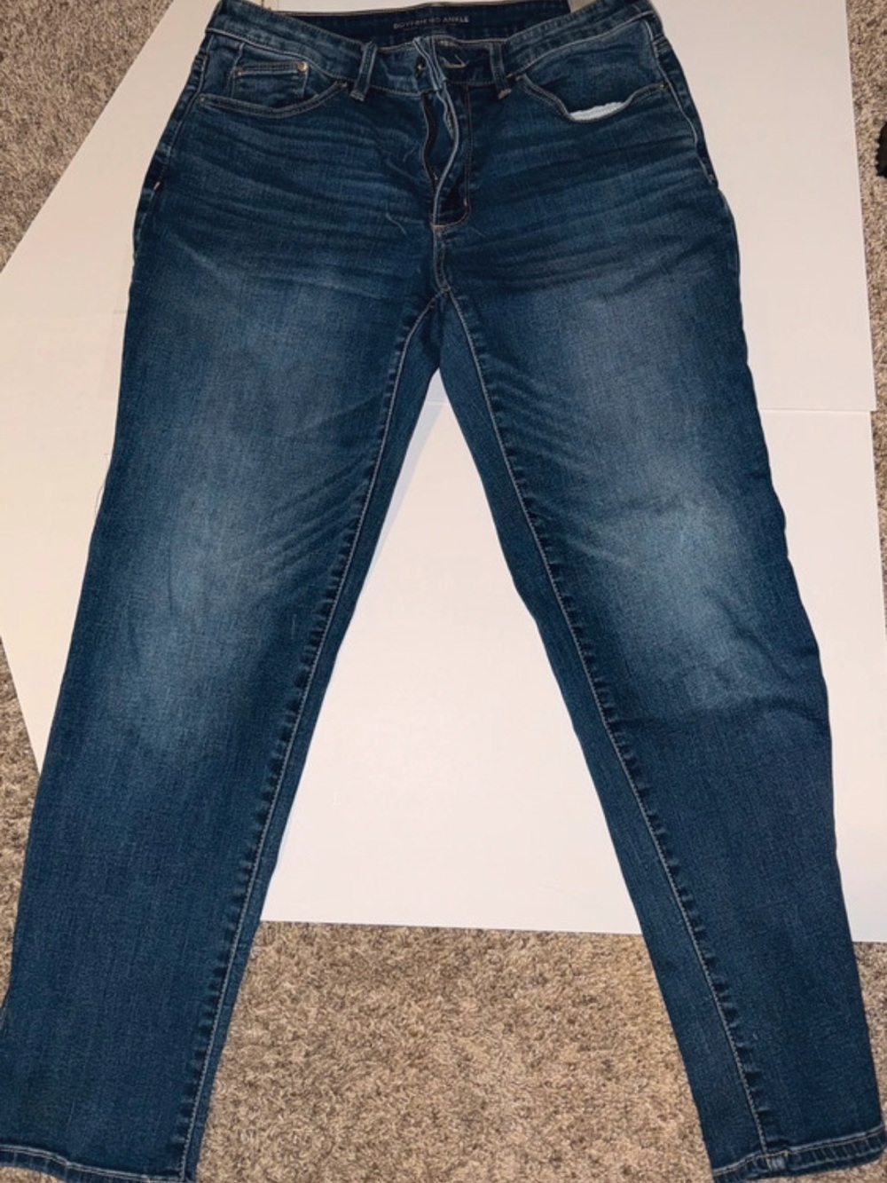 Chico's Women's Straight Leg Jeans in Dark Blue Wash